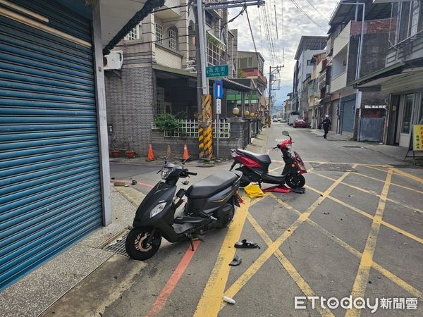 ▲鄭姓毒品人口違規逃逸被警方追趕,在路口高速碰撞機車後,鄭男前空翻造成頸部重傷住院。(圖/記者楊永盛翻攝)