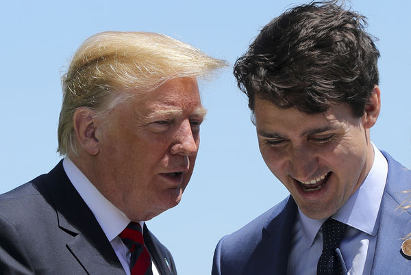 ▲▼ 美國總統川普,加拿大總理杜魯道。(圖/達志影像/美聯社)