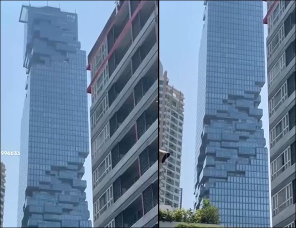 ▲▼曼谷第二高建築狂搖。(圖/翻攝自臉書)