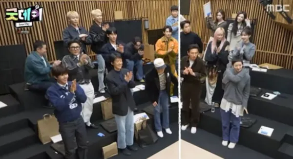 ▲金秀賢畫面被《Good Day》剪光。(圖/翻攝自mbc)