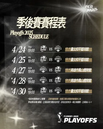 ▲PLG職籃公布季後賽首輪,以及兩個版本總冠軍賽的賽程表。(圖/PLG職籃提供)