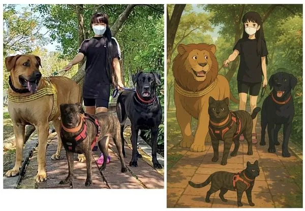 巨嬰可可與牛頭妞兒。(圖/有點毛毛的/巨嬰可可與牛頭妞兒 2.0投稿)