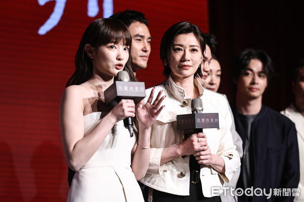 ▲王淨、賈靜雯出席《沉默的審判》媒體發布會。(圖/記者林敬旻攝)