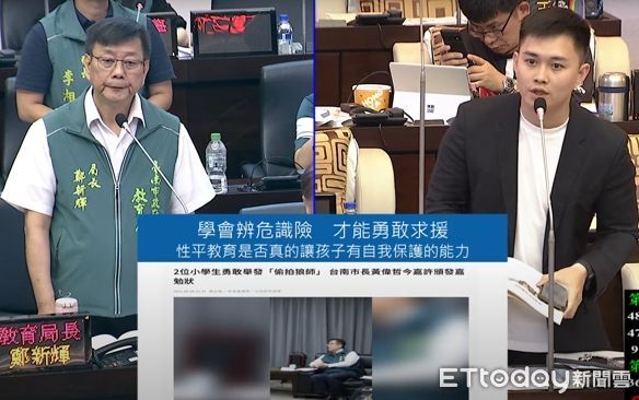 ▲台南市議會13日針對教育局報告展開質詢,國民黨團要求重視震災校舍重建與自由學區改制引發的家長憂慮。(記者林東良翻攝,下同)