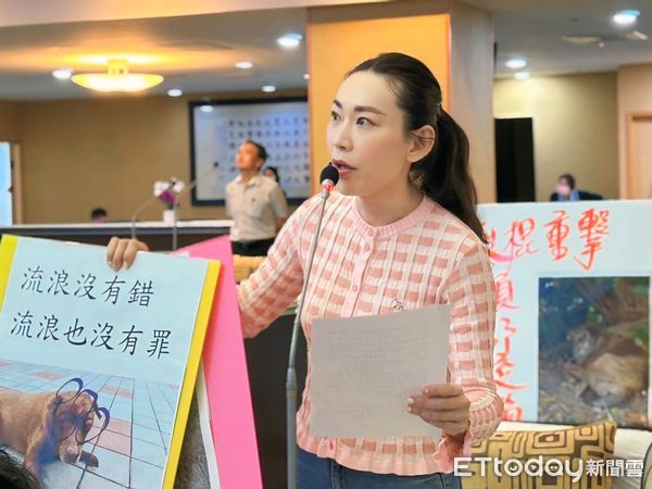 ▲台南市議員曾之婕於議會為遭虐殺浪浪發聲,要求動保處與警方嚴辦施暴者。(圖/記者林東良翻攝,下同)