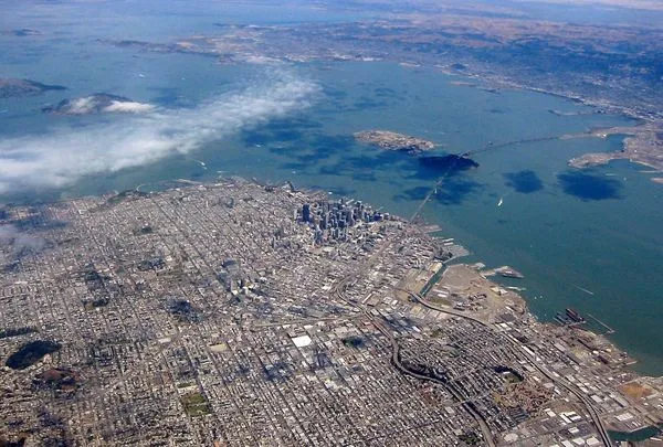 ▲▼2004年美國加州舊金山空拍景象。(圖/達志影像/美聯社)