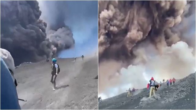 ▲▼火山噴發「遊客玩命搶拍」 義大利導遊悚憶:差點被擦傷。(圖/翻攝X)