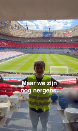 ▲▼比利時網紅混進歐冠決賽。(圖/翻攝自TikTok)