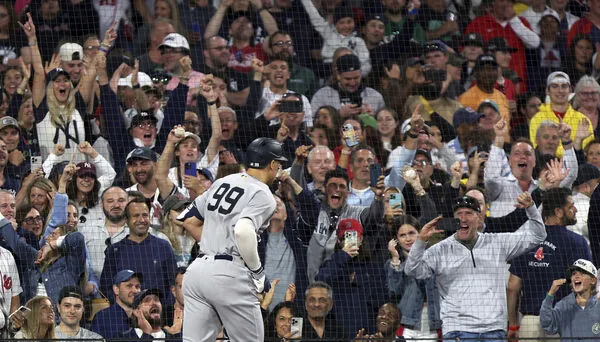 ▲「法官」賈吉(Aaron Judge)開轟粉碎羅切(Garrett Crochet)完封夢。(圖/達志影像/美聯社)