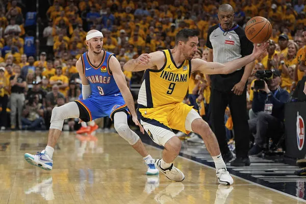 ▲雷霆吉爾吉斯-亞歷山大、威廉斯,溜馬哈利伯頓、麥康諾、內姆哈德。(圖/達志影像/美聯社)