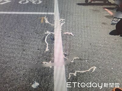 馬路上有豬腸！台南機車騎士輾壓滑倒受傷　肇事駕駛遭罰