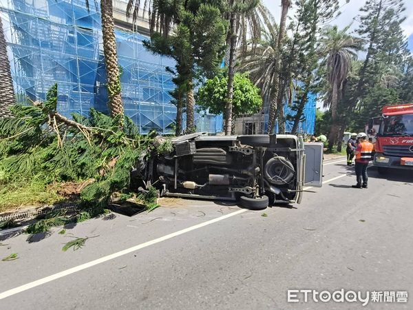 ▲▼澎湖閃貓翻車。(圖/記者陳洋翻攝)