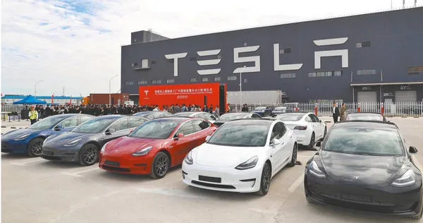 特斯拉執行長馬斯克表示,該公司已完成首次Model Y全自動駕駛交付。(圖/中新社)