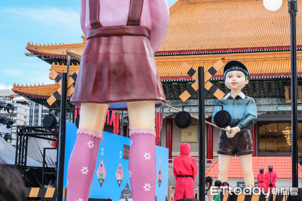 ▲《魷魚遊戲3》「THE FINAL GAME 魷戲玩到底」今起在台北中正紀念堂登場。(圖/記者彭懷玉攝)