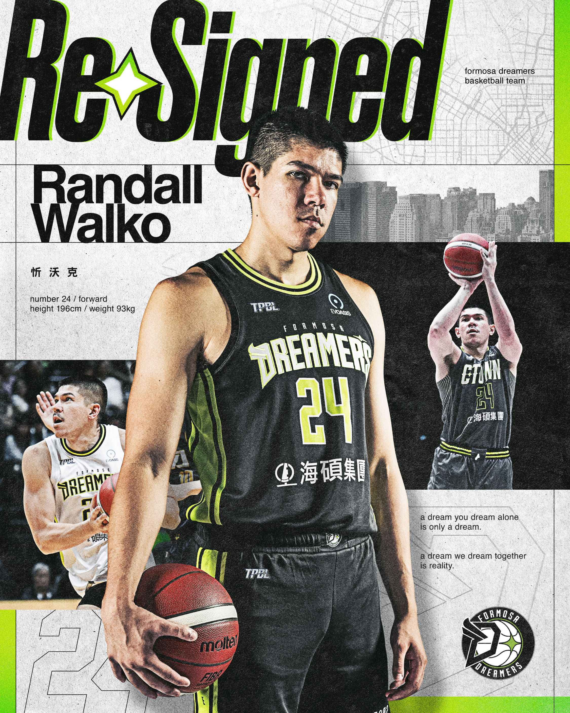 ▲▼華裔戰將忻沃克續約夢想家。(圖/夢想家提供)