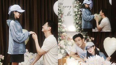 人氣短劇CP成真！于龍向楊咩咩求婚成功　單膝下跪畫面曝光：我願意