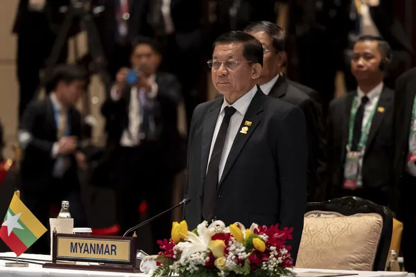 ▲▼ 緬甸軍政府領導人敏昂萊(Min Aung Hlaing)。(圖/達志影像/美聯社)