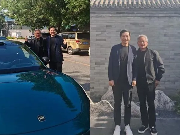 ▲▼黃仁勳今年3訪大陸「北京合照雷軍」 將參加中國供應鏈促進博覽會。(圖/翻攝微博)