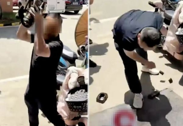 ▲▼陸記者採訪時攝影機被砸爛 警方大動作拘人。(圖/翻攝紅星新聞)