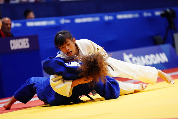 ▲中華隊柔道女將邱之柔8強戰中箭落馬,本屆世大運無緣爭銅。(圖/大專體總提供)