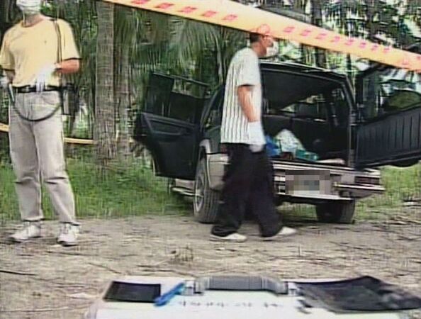 阿銘駕駛死者的車(圖)衝撞警車後,棄車逃逸,人間蒸發。(東森新聞提供)