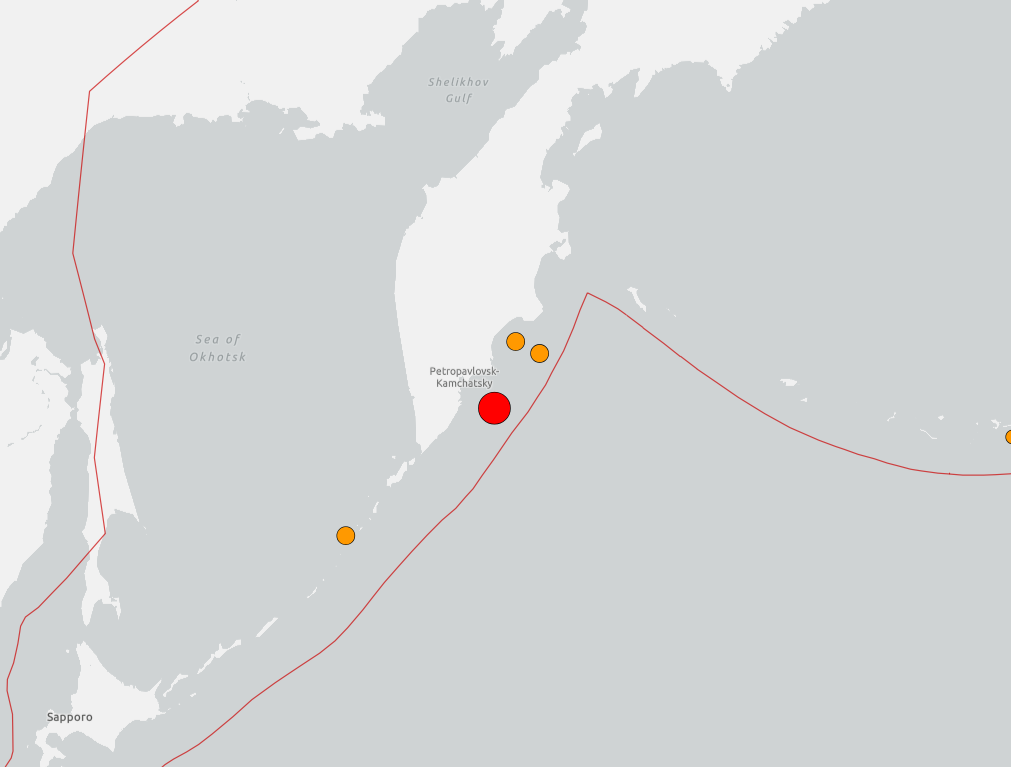▲▼堪察加半島地震。(圖/翻攝自USGS)