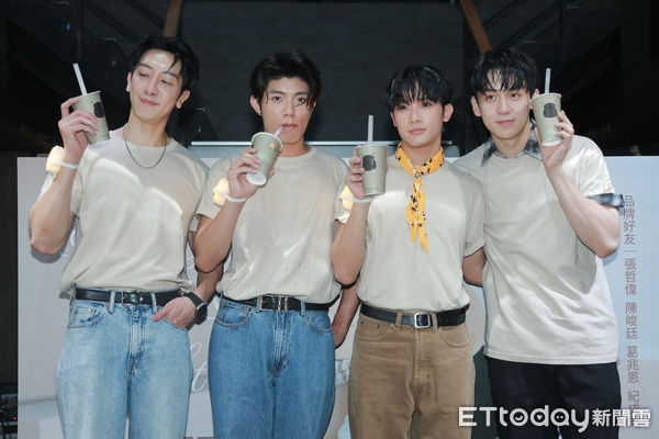 ▲▼張哲偉、陳峻廷、葛兆恩、紀成澔 「發發牧場」ㄧ日店長。(圖/記者周宸亘攝)