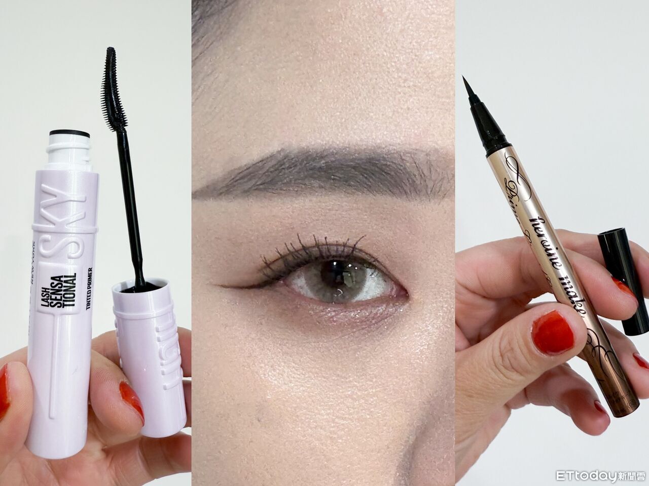 媚比琳,KISS ME,LOVE LINER,D-up,眼線液,睫毛膏,防水,抗汗,1028,I’M MEME,戀愛魔鏡。(圖/記者李薇攝)