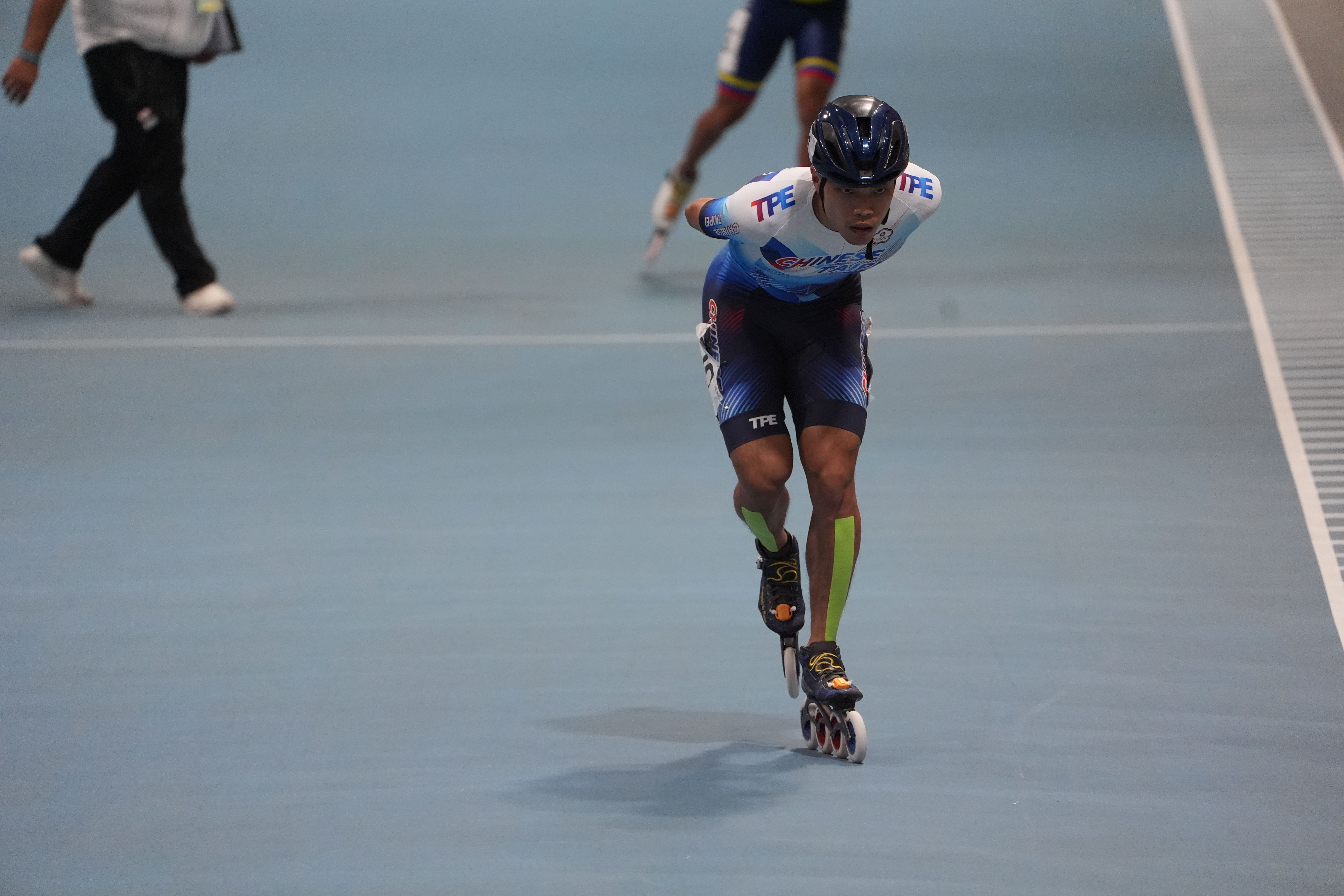 ▲▼台灣競速滑輪好手趙祖政在世運會場地賽5000公尺積分賽摘銀。(圖/中華奧會提供)