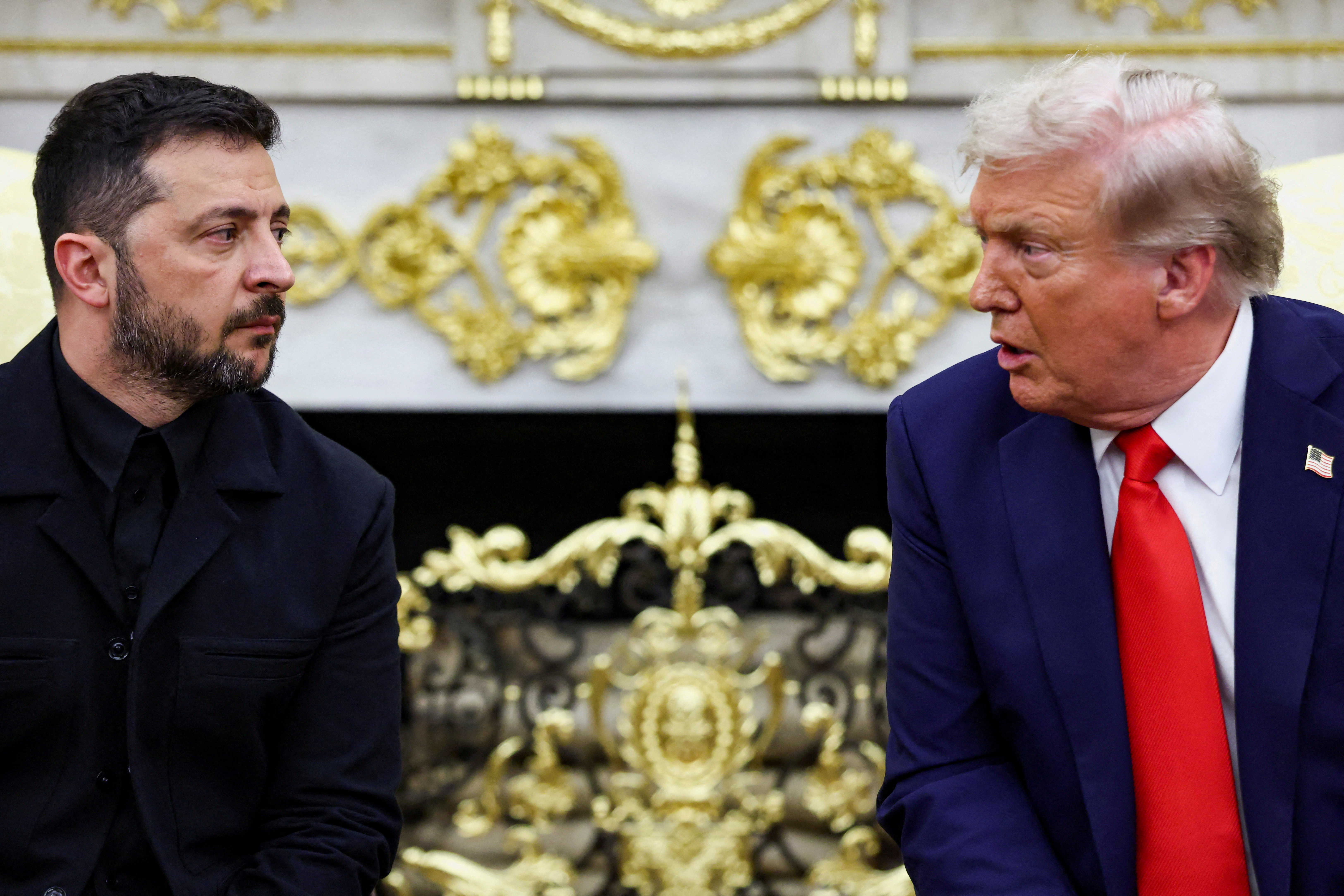 ▲川普與澤倫斯基會面。(圖/路透)