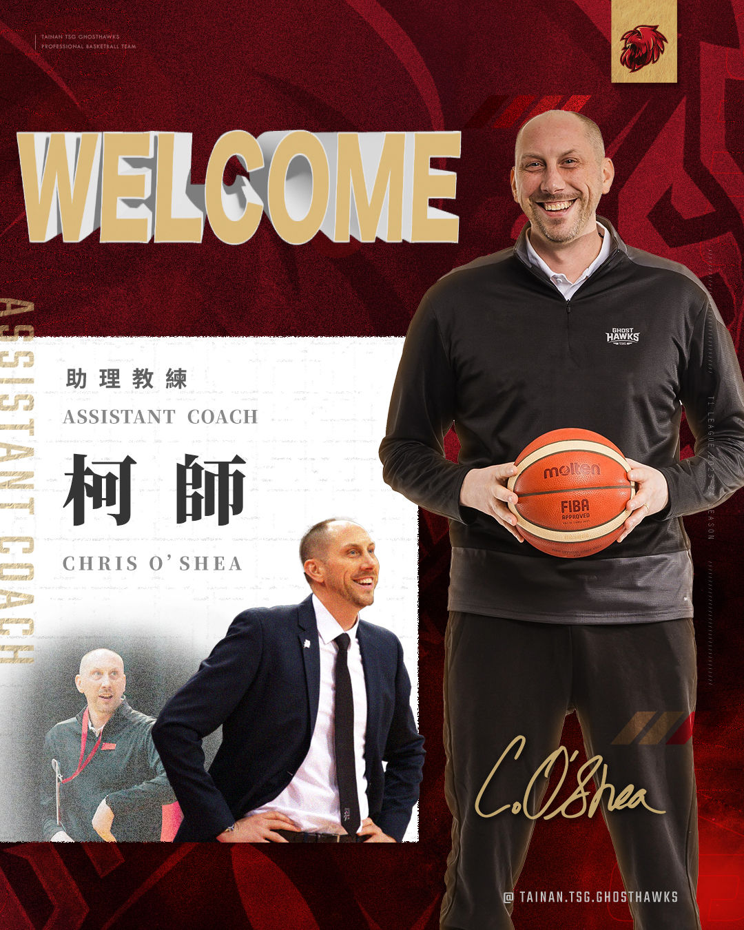 ▲▼台鋼獵鷹簽下具豐富國際執教經驗的教練柯師。(圖/台鋼獵鷹提供)