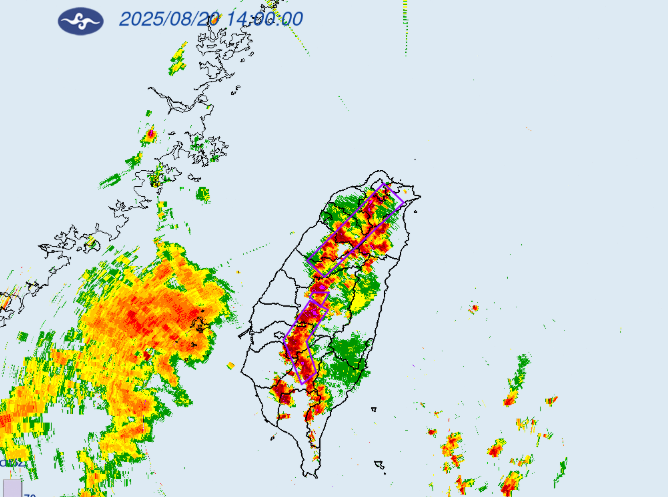 ▲午後對流噴發中。(圖/氣象局提供)