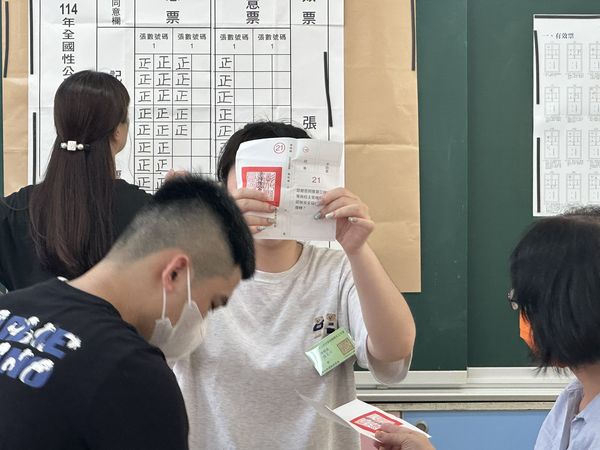 ▲彰化縣核三延役公投,投票所開票情形。(圖/民眾提供)
