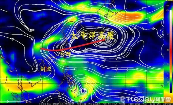 ▲▼菲律賓東側海面又出現旋轉擾動。(圖/取自鄭明典臉書)