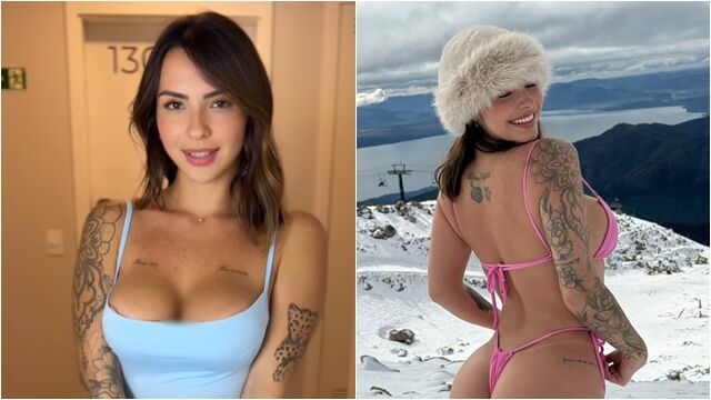 ▲▼-5℃雪山脫了!辣模嗨拍美照 下秒「屁股沒知覺」緊急送醫。(圖/翻攝IG@karolrosalin)