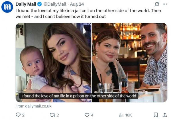 懷孕與金錢問題成為夫妻矛盾焦點,克雷格出獄後適應困難。(圖/翻攝自X,@DailyMail)