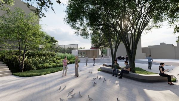 ▲磺港公園正在改造中,未來將增設「足湯驛站」預計明年5月底完工。(模擬圖/公園處提供)