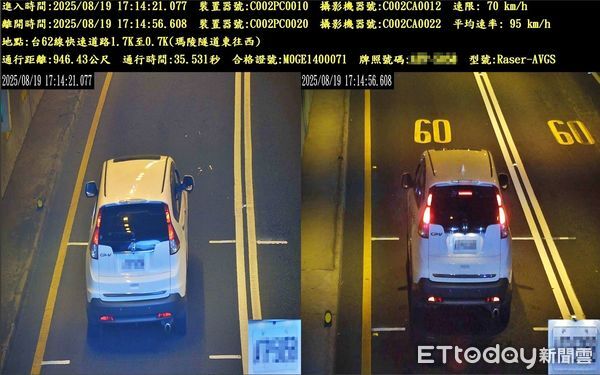 ▲基隆台62線瑪陵隧道區間測速9/15啟用。(圖/記者郭世賢翻攝)