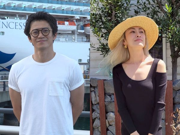 ▲▼野生小栗旬搭經濟艙!帶老婆回沖繩娘家探親。(圖/翻攝自X、IG)