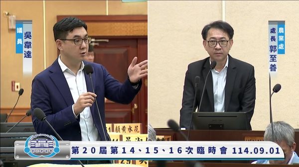 ▲縣議員吳韋達針對販售狗肉向農業處提出質詢。(圖/縣議員吳韋達提供)