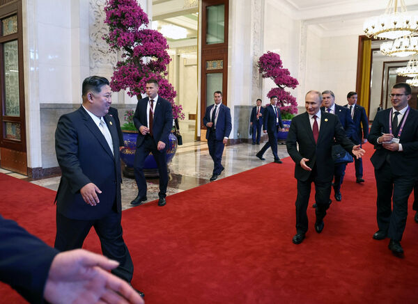 ▲▼ 北韓領導人金正恩與俄羅斯總統普丁會晤。(圖/路透)