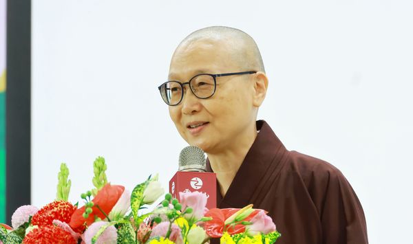 ▲靈鷲山當家常存法師分享今年水陸法會的創舉及特色。(圖/靈鷲山佛教教團提供)