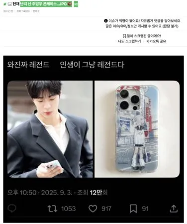 ▲▼秋泳愚手機殼遭炎上。(圖/翻攝自instiz、theqoo)