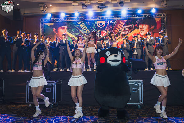 ▲熊本熊驚喜現身,台啤雲豹對決熊本Volters交流賽6日登場。(圖/雲豹提供)