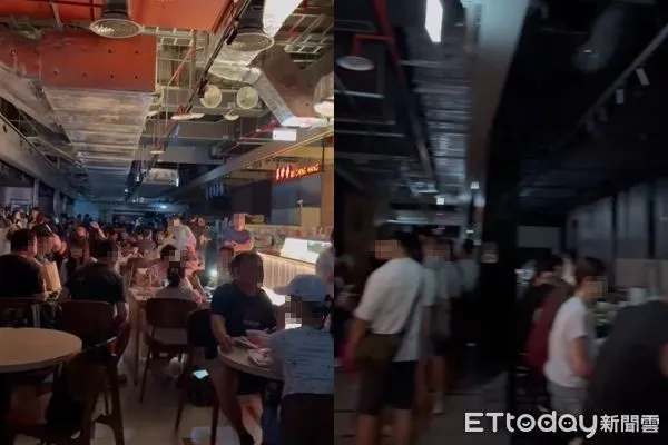 ▲▼新店裕隆城晚間停電。(圖/Threads網友miyabi.os授權提供,請勿隨意翻拍以免侵權)