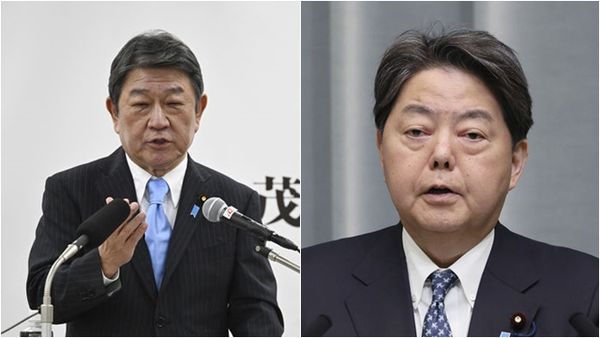 ▲▼茂木敏充(左)與林芳正(右)。(圖/達志影像/美聯社)