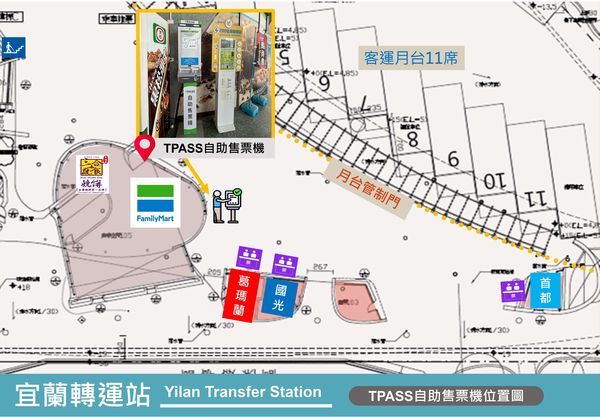 ▲▼宜蘭TPASS三合一售票機今(8)日在宜蘭、羅東、礁溪轉運站上線,智慧化服務縮短購票時間。(圖/宜縣府提供,下同)