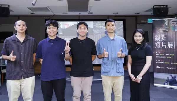 ▲左起《追風者》導演周禹丞.《無名》導演楊承澔.《遊走族的肖像畫》導演張筱榕.《哥哥死後去了哪裡》導演陳俊維.《阿姨家》導演陳虹汝。(圖/公視提供攝)