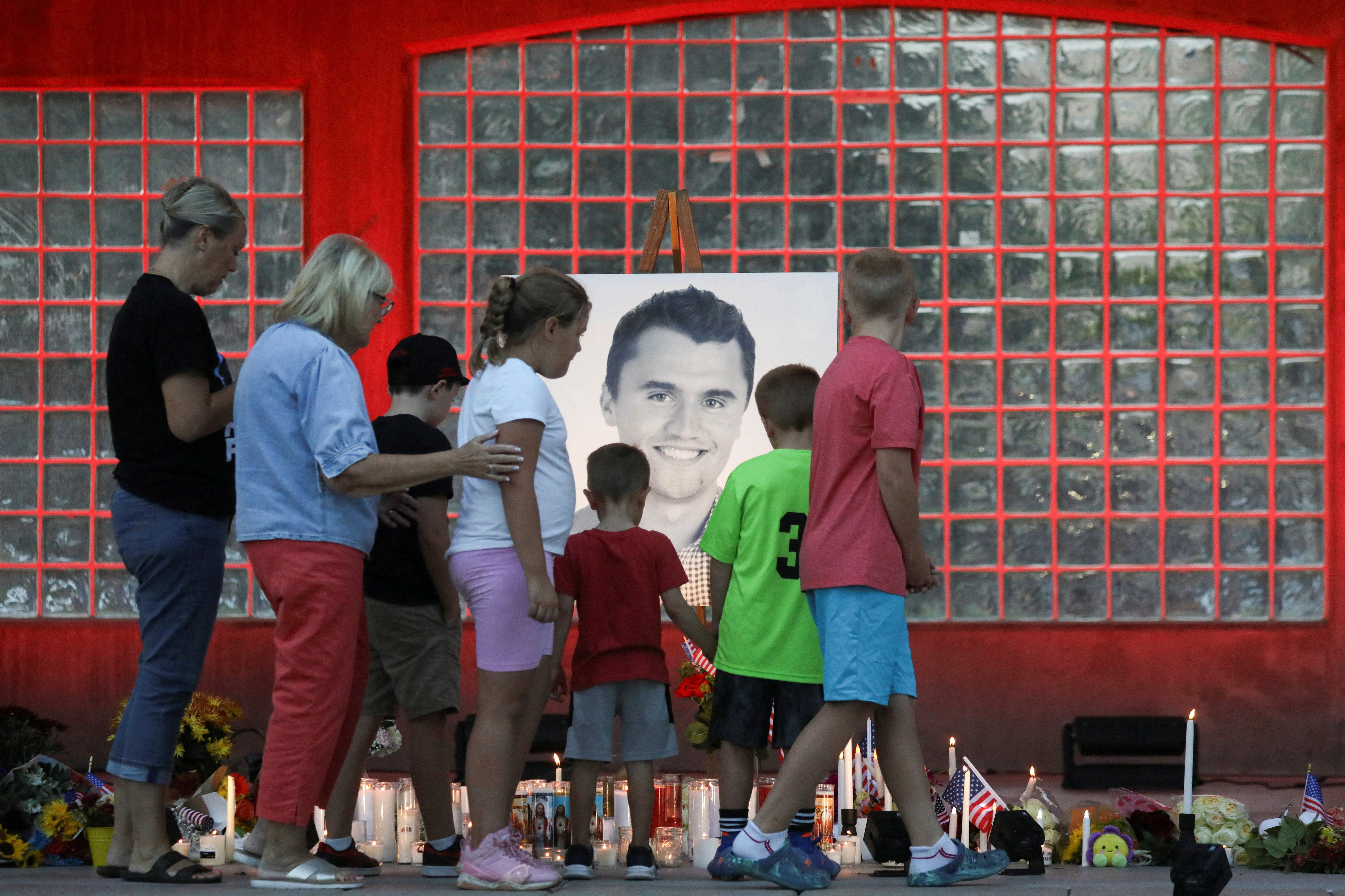 ▲▼柯克(Charlie Kirk)在猶他谷大學活動中被槍殺。(圖/路透)