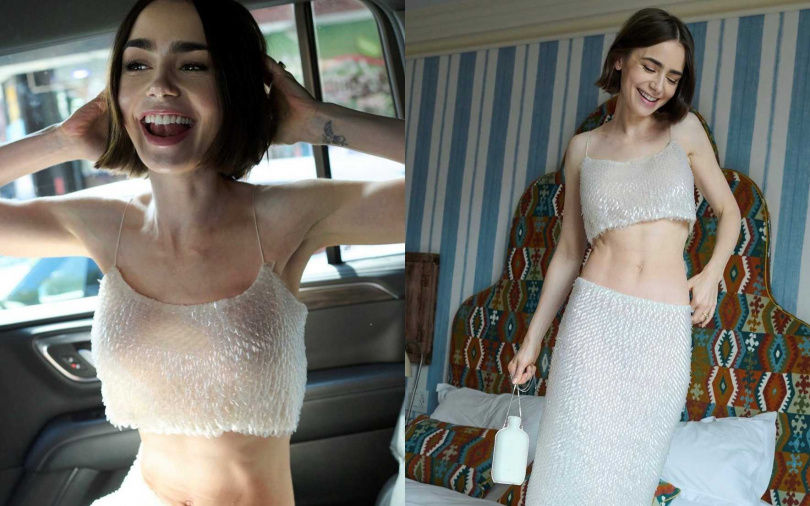 女星紐約看秀「紙片腹肌」嚇壞全網!Lily Collins激瘦近照被酸:真的不好看